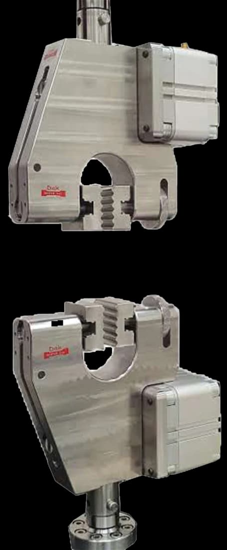Pneumatic vice action grips with 25 mm square jaw faces