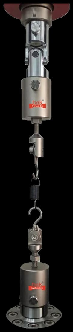 Hook grips holding a tension spring